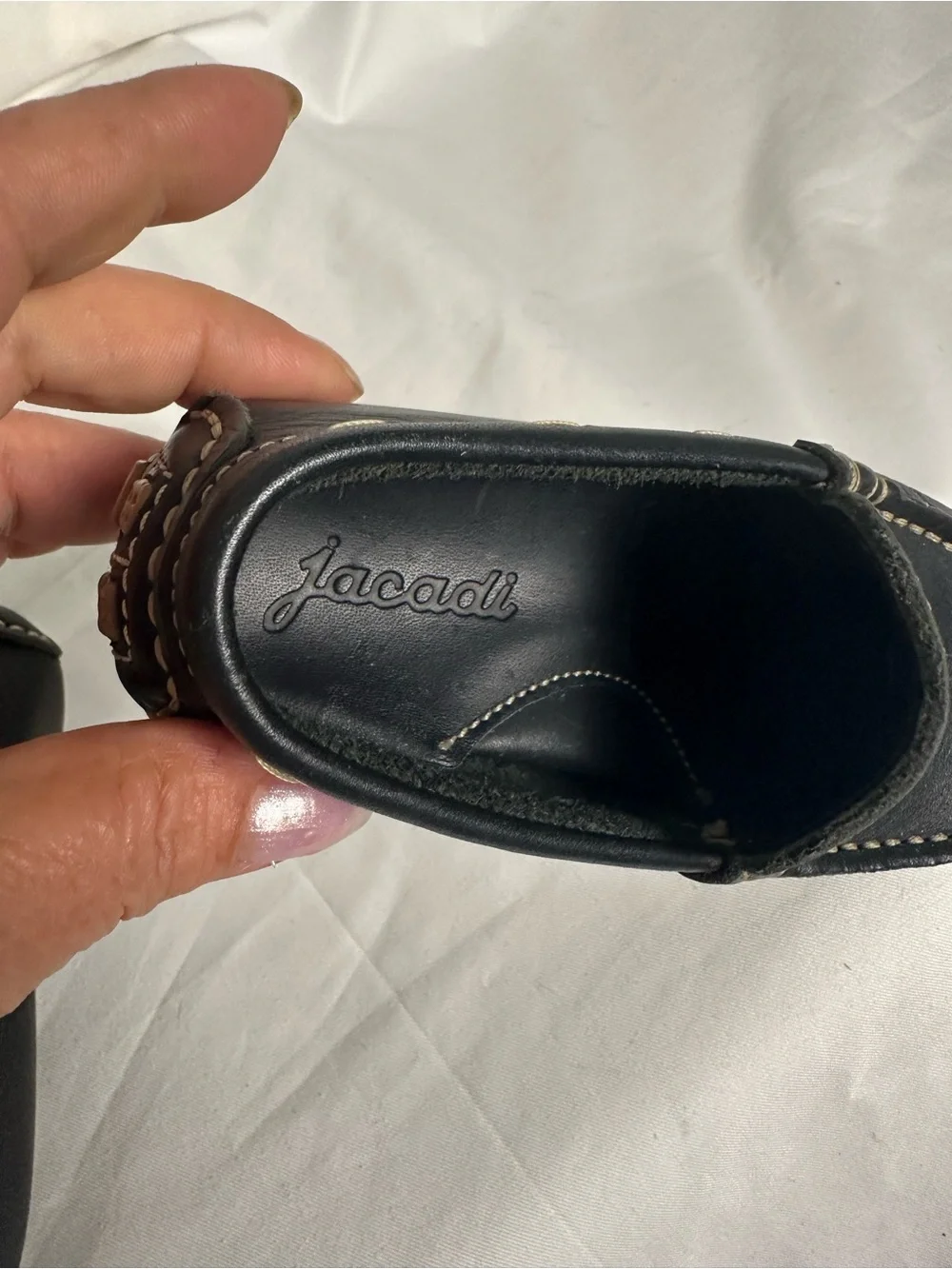 Kids Jacadi Black Leather Driving Loafers EU 26 NWOB